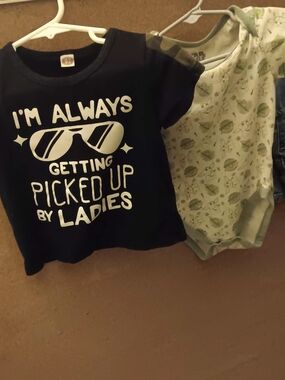 Black Graphic Baby Tee - "I'm Always Getting Picked Up by Ladies"